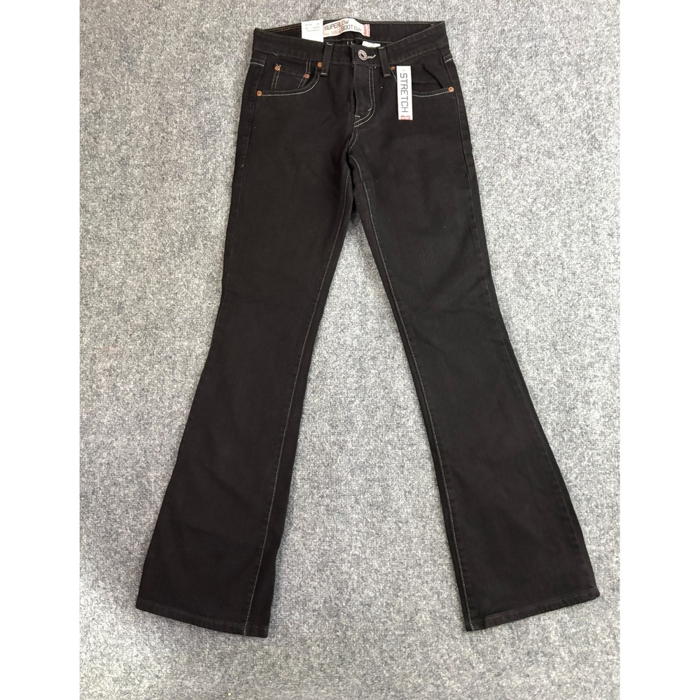 Levi's 518 Superlow Bootcut Jeans Women 3 Medium Black Y2K 2005 NWT